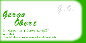 gergo obert business card